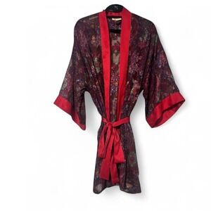 Vtg Victorias Secret Gold Label Semi-Sheer
kimono Robe Paisley Print Romantic